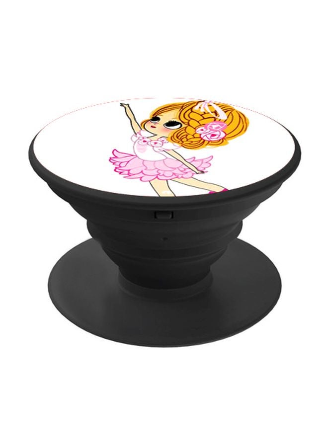 بي بي حامل هاتف بوب سوكيت بطبعة فتاة كرتونية أبيض/أصفر/أسود - Image 1