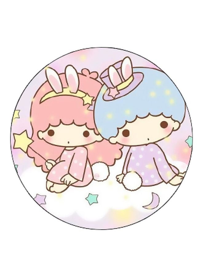 بي بي حامل هاتف على شكل مقبض أصابع منبثق بطبعة رسومات كرتونية وردي/ أزرق/ أبيض - Image 2