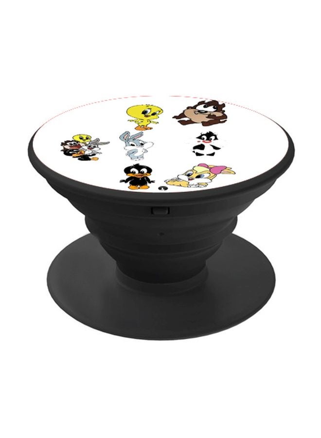 BP Cartoon Printed Pop Socket Phone Holder White/Grey/Black - Image 1