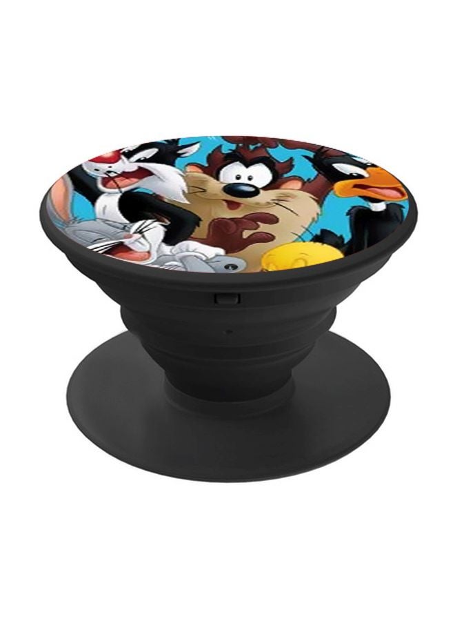 BP Cartoon Printed Pop Socket Phone Holder Blue/Brown/Black - Image 1