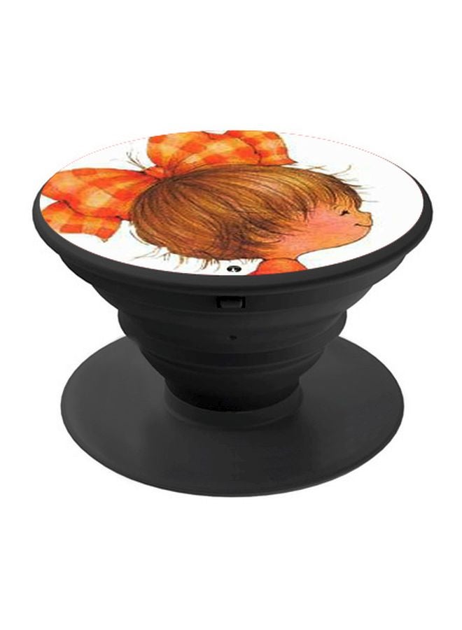 BP Girl Printed Pop Socket Phone Holder Brown/Orange/White - Image 1