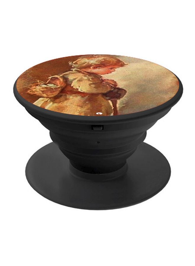 BP Printed Pop Socket Phone Holder Brown/Beige/Black - Image 1