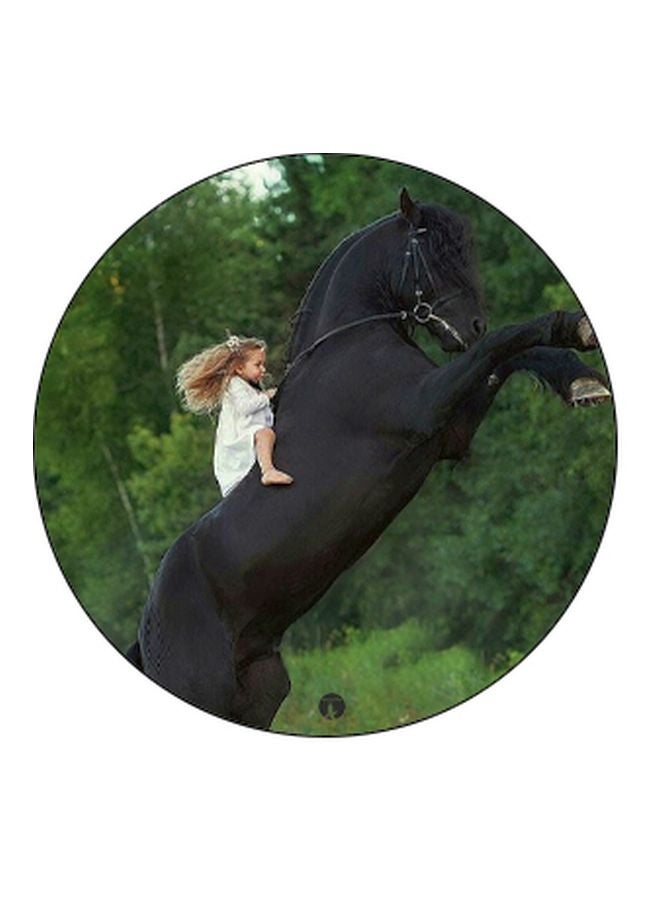 BP Girl On Horse Printed Pop Socket Phone Holder Black/Green/White - Image 2