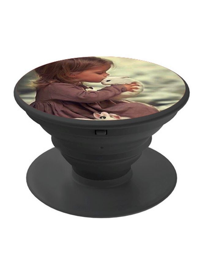 بي بي حامل هاتف بوب سوكيت مطبوع بتصميم فتاة صغيرة بني/ بيج/ أبيض - Image 1