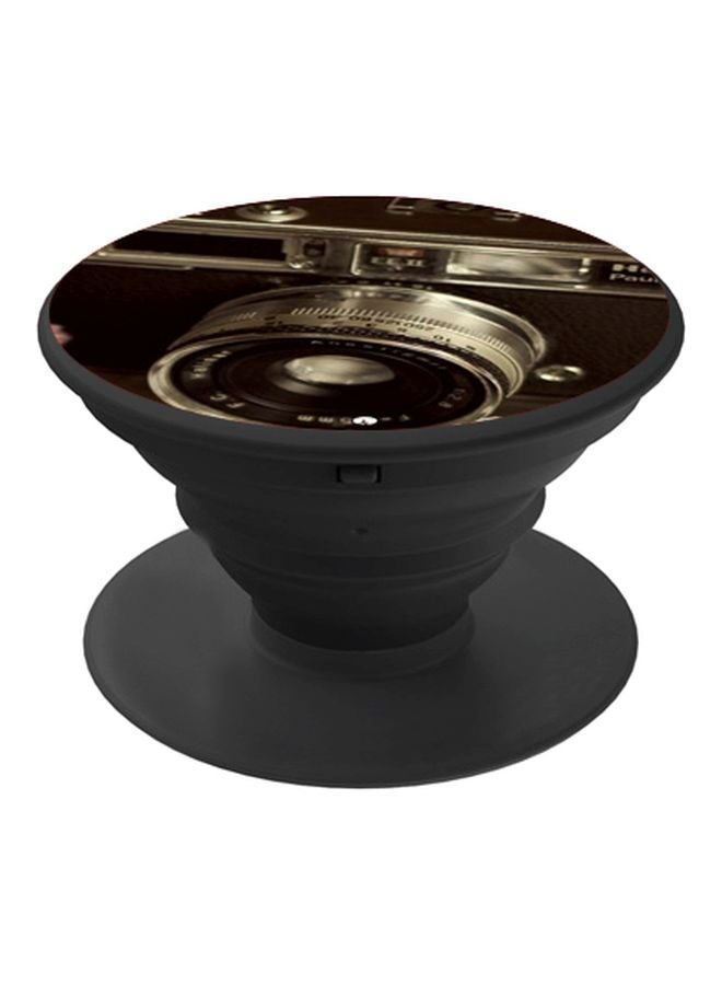 بي بي حامل هاتف بوب سوكيت بطبعة كاميرا بني/فضي - Image 1