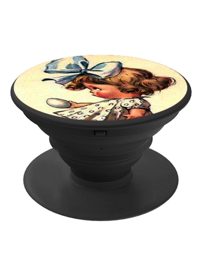 BP Cartoon Printed Pop Socket Phone Holder Beige/Brown/Blue - Image 1