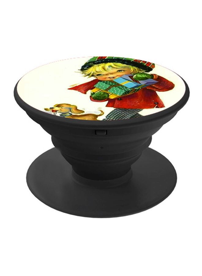 BP Cartoon Printed Pop Socket Phone Holder White/Red/Green - Image 1