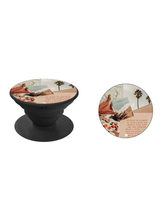 BP Beach Printed Pop Socket Phone Holder Pink/Grey/Black - Image 2