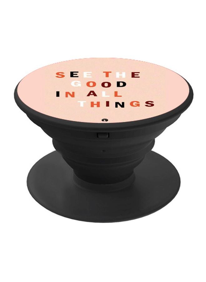BP See The Good Printed Pop Socket Phone Holder Peach/White/Black - Image 1