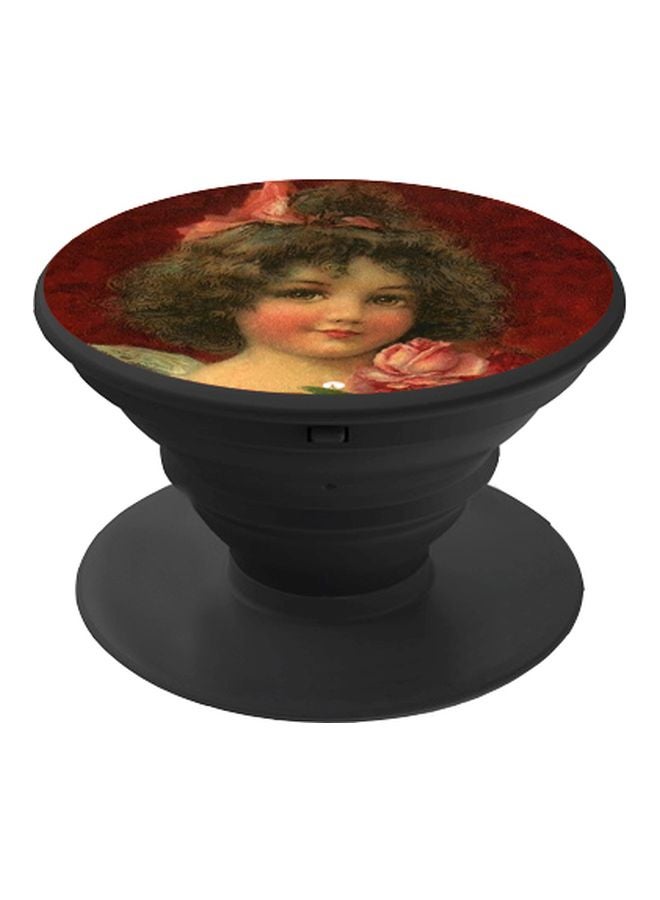 BP Girl Printed Pop Socket Phone Holder Beige/Red/Black - Image 1
