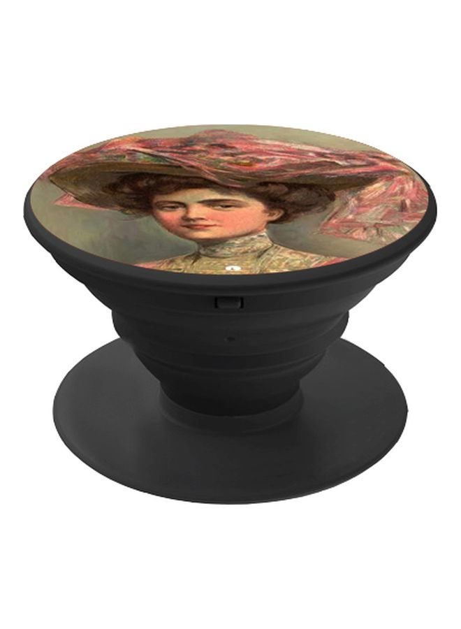 BP Woman Printed Pop Socket Phone Holder Pink/Beige/Black - Image 1