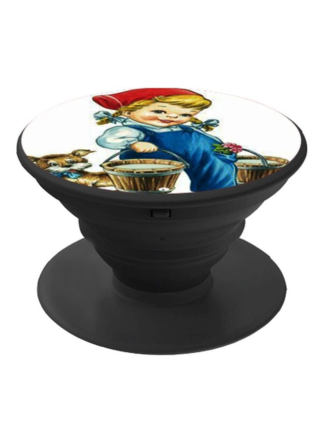 BP Girl Printed Pop Socket Phone Holder White/Blue/Black - Image 1