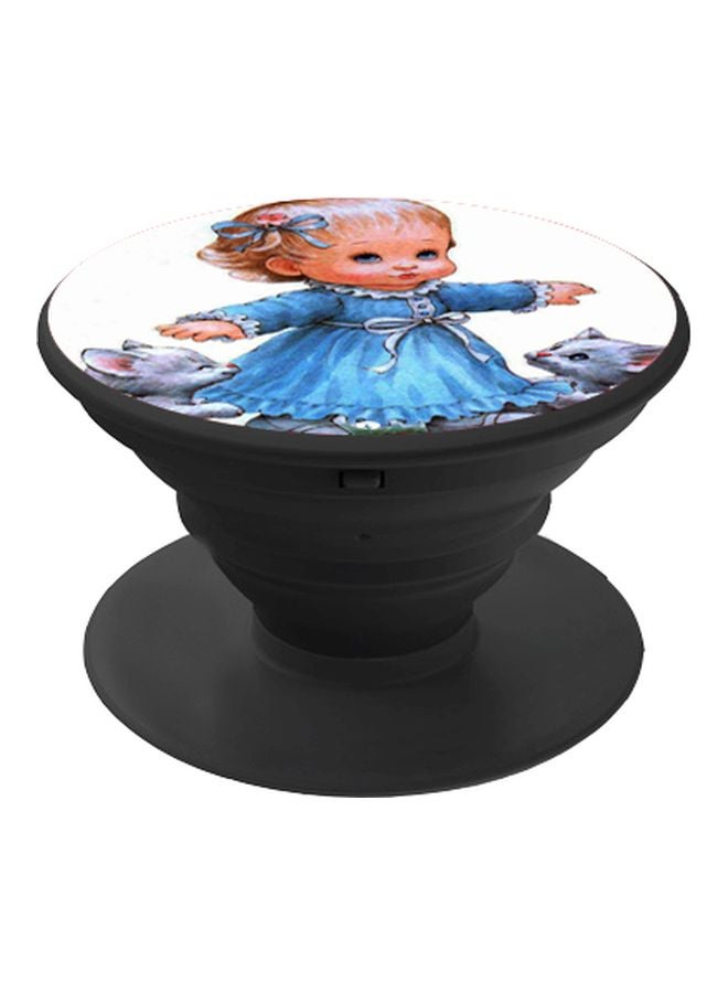 BP Girl Printed Pop Socket Phone Holder Blue/White/Black - Image 1