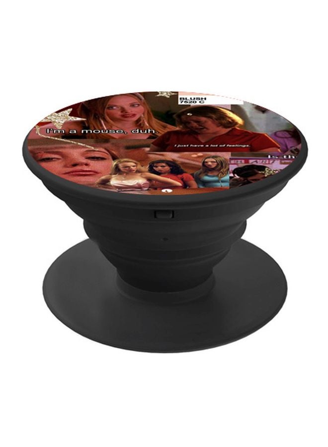 BP Mean Girls Printed Pop Socket Phone Holder Red/Beige/Black - Image 1