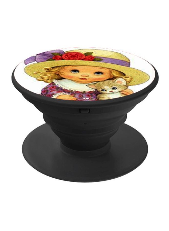 BP Cartoon Printed Pop Socket Phone Holder Yellow/Red/Black - Image 1