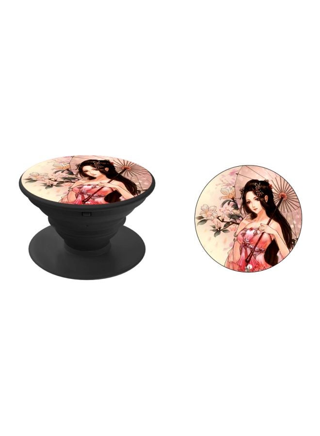 BP Girl Printed Pop Socket Phone Holder Pink/Beige/Black - Image 2