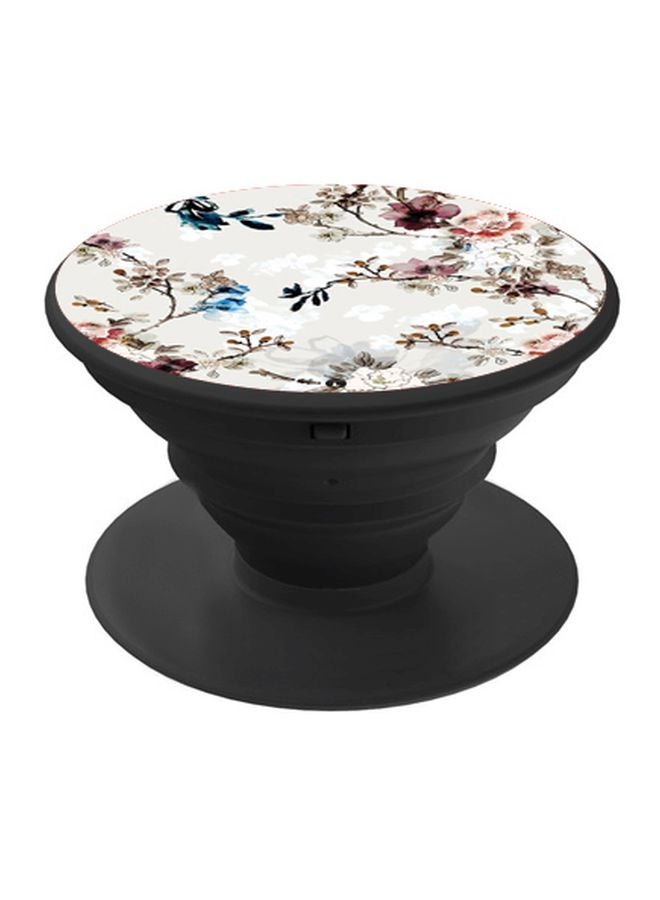BP Floral Printed Pop Socket Phone Holder White/Brown/Black - Image 1