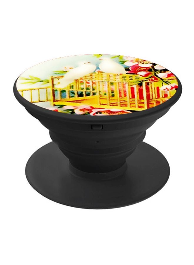 BP Bird Printed Pop Socket Phone Holder Yellow/White/Black - Image 1