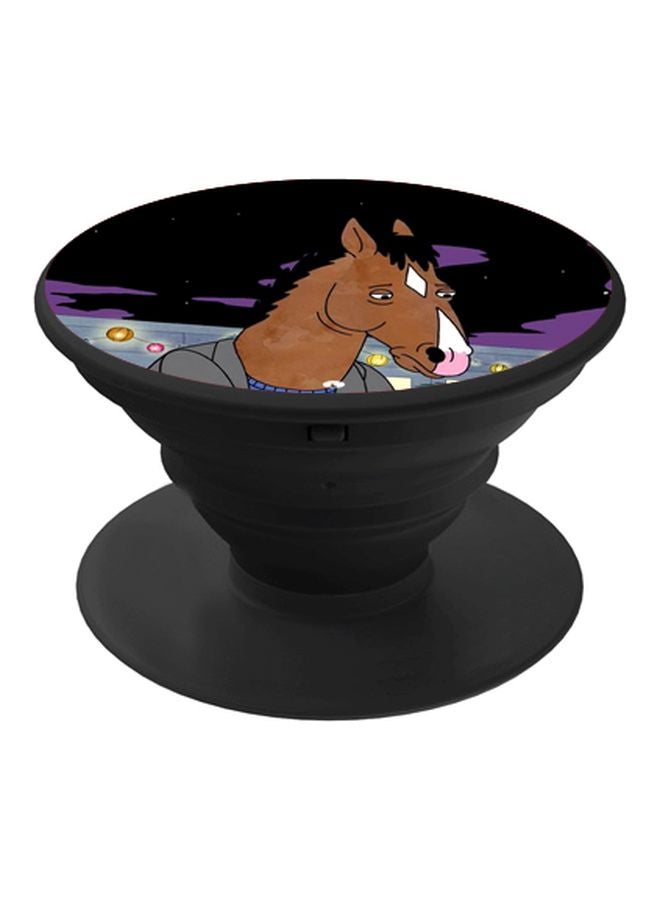 BP Horse Printed Pop Socket Phone Holder Brown/Purple/Black - Image 1