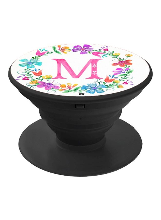 بي بي حامل هاتف بوب سوكيت بطبعة أزهار أبيض/وردي/أسود - Image 1