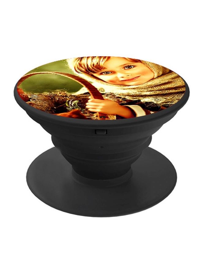 BP Girl Printed Pop Socket Phone Holder Beige/Green/Black - Image 1