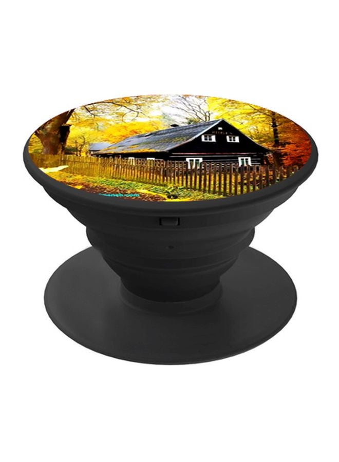 BP House Printed Pop Socket Phone Holder Yellow/Grey/Black - Image 1