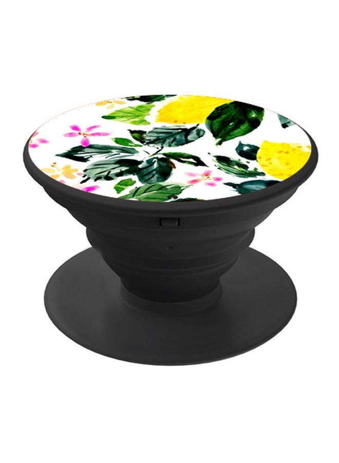 BP Leaves Printed Pop Socket Phone Holder White/Green/Yellow - Image 1