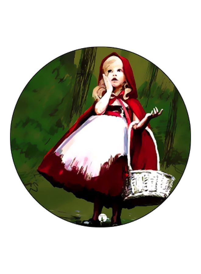 بي بي حامل هاتف على شكل مقبس منبثق بنمط مطبوع لرسمة فتاة أخضر/أحمر/أبيض - Image 2