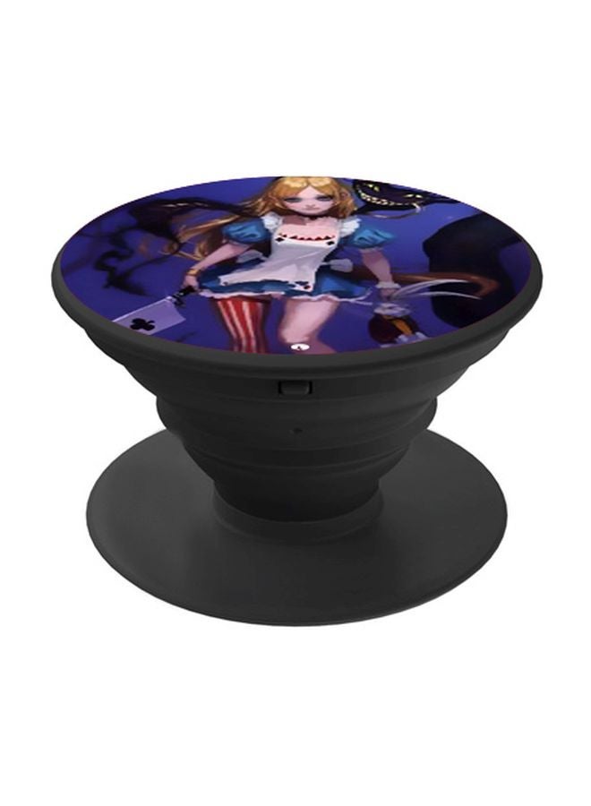BP Dark Alice In Wonderland Printed Pop Socket Phone Holder Purple/White/Black - Image 1