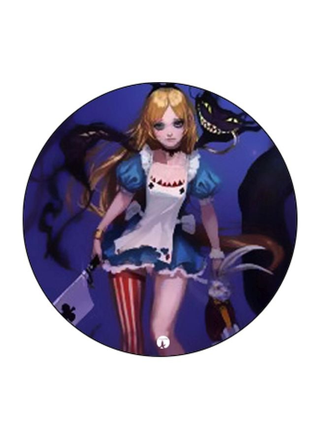 BP Dark Alice In Wonderland Printed Pop Socket Phone Holder Purple/White/Black - Image 2