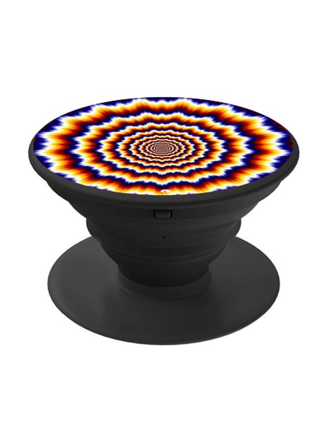 BP Optical Illusion Printed Pop Socket Phone Holder Blue/Yellow/Orange - Image 1