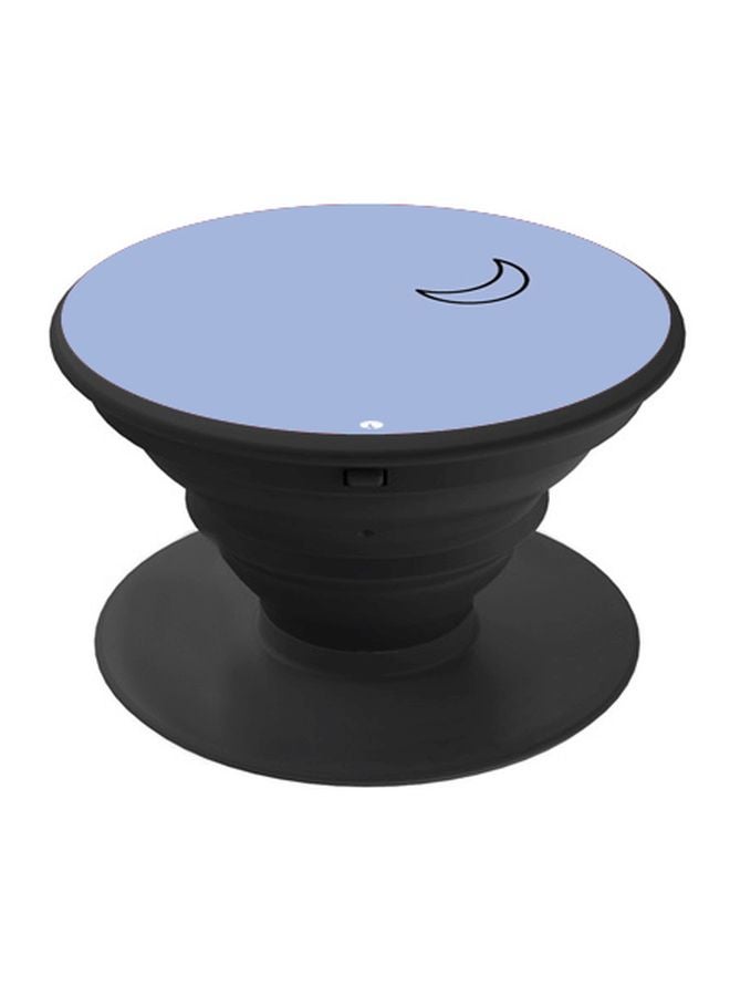 BP Cartoon Moon Printed Pop Socket Phone Holder Blue/Black - Image 1