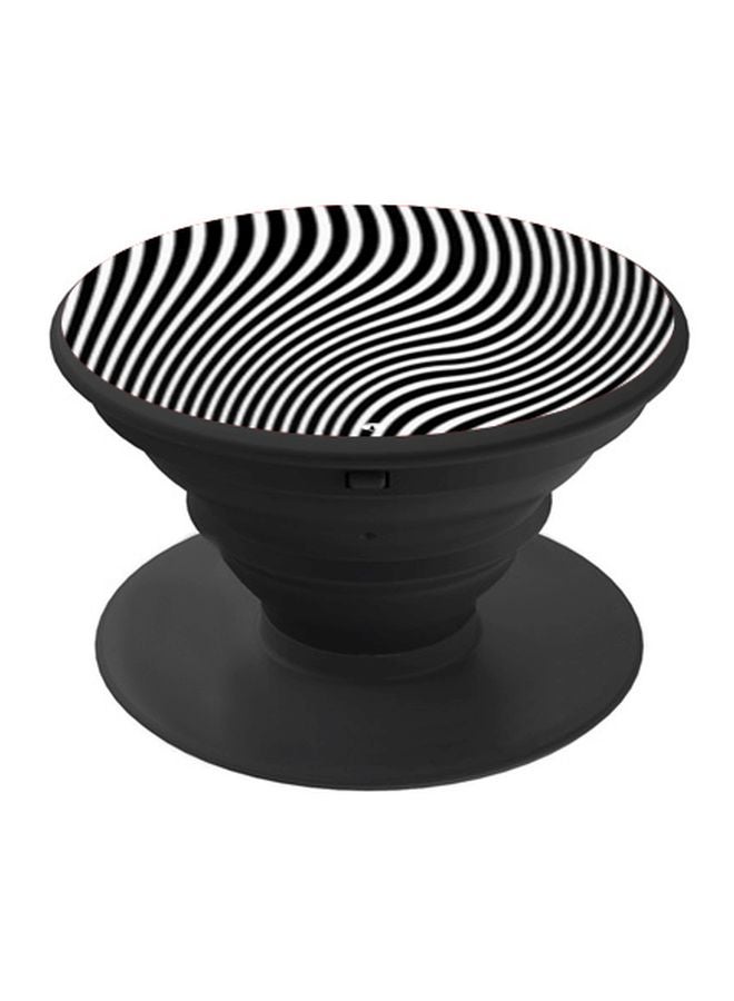 BP Zebra Printed Pop Socket Phone Holder Black/White - Image 1