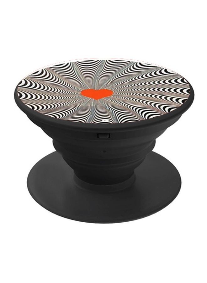 BP Heart Printed Pop Socket Phone Holder Black/Red/White - Image 1