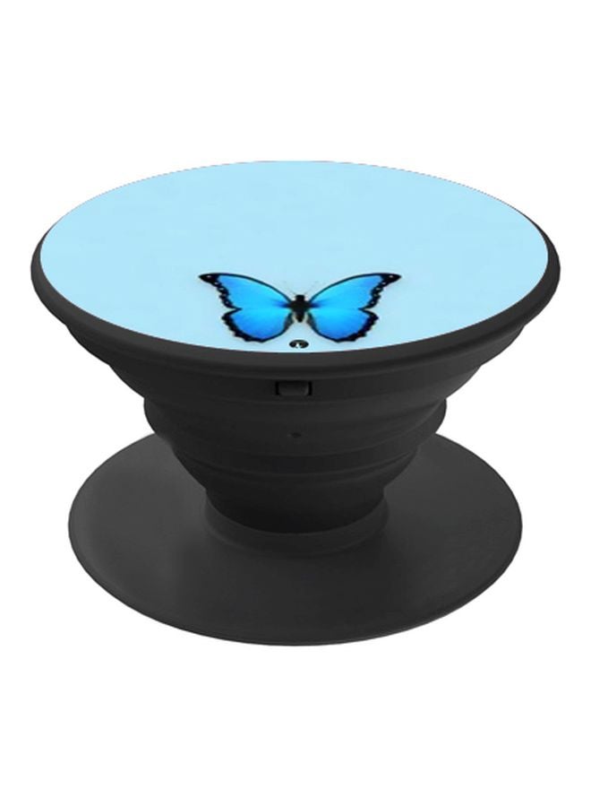 BP Butterfly Printed Pop Socket Phone Holder Blue/Black - Image 1