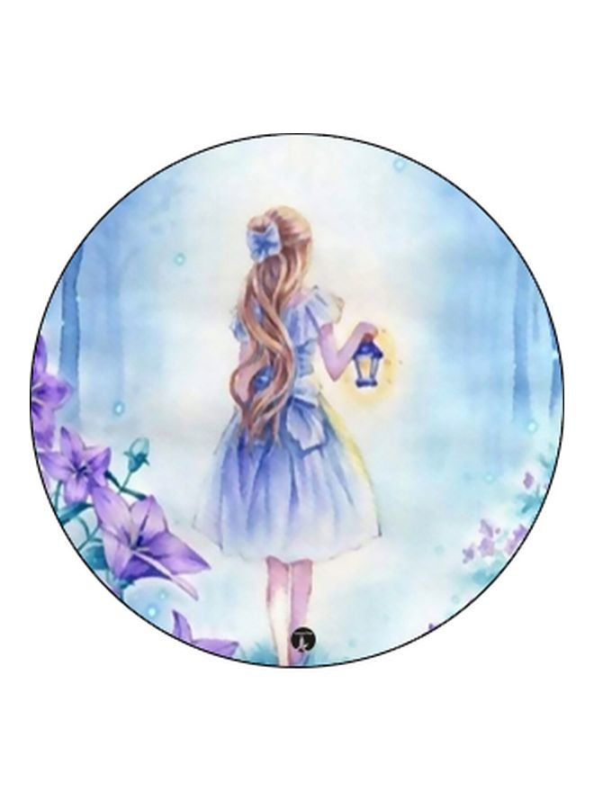 BP Cartoon Girl Printed Pop Socket Phone Holder Blue/White/Purple - Image 2