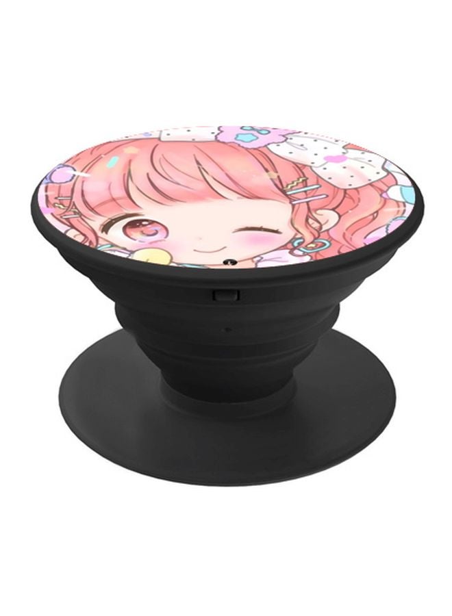 BP Cute Cartoon Printed Pop Socket Phone Holder Red/White/Pink - Image 1