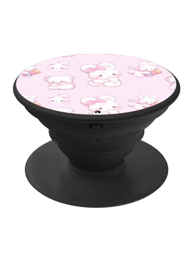 BP Cartoon Printed Pop Socket Phone Holder Pink/White - Image 1