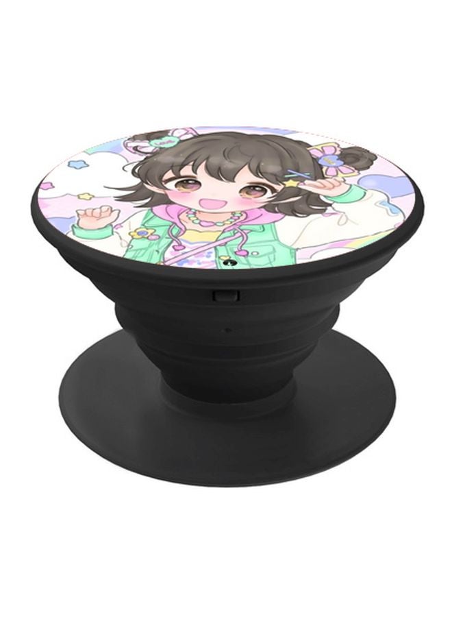 بي بي حامل هاتف بوب سوكيت بطبعة فتاة كرتونية أسود/ أخضر/ أبيض - Image 1