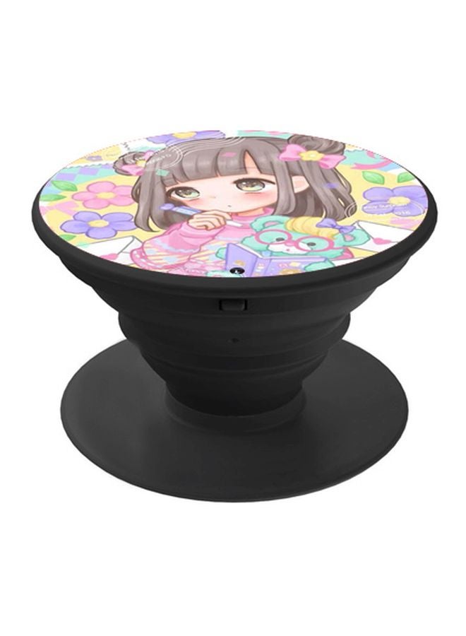 BP Cartoon Girl Printed Pop Socket Phone Holder Multicolour - Image 1