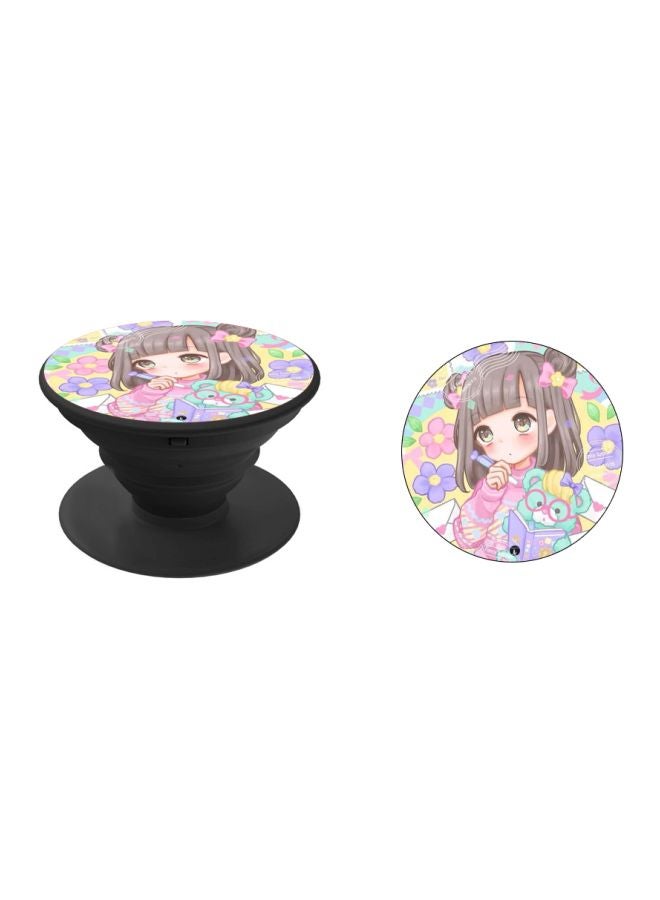 BP Cartoon Girl Printed Pop Socket Phone Holder Multicolour - Image 2