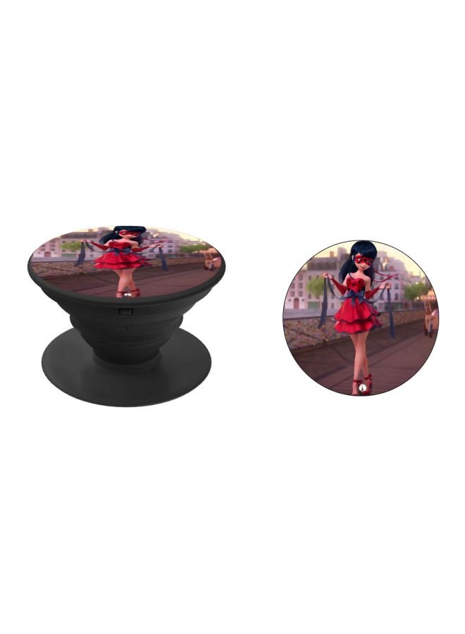 BP Cartoon Girl Printed Pop Socket Phone Holder Red/Brown/Blue - Image 2