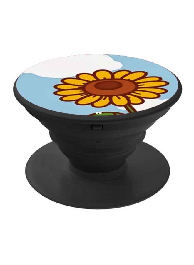 BP Sunflower Printed Pop Socket Phone Holder Blue/Yellow/Brown - Image 1