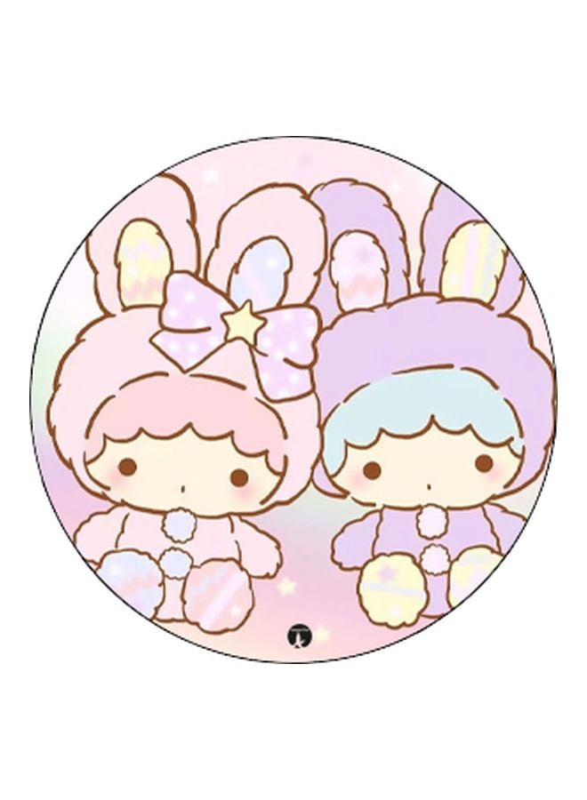 بي بي حامل هاتف على شكل مقبض أصابع منبثق بطبعة رسومات كرتونية وردي/أرجواني/بيج - Image 2