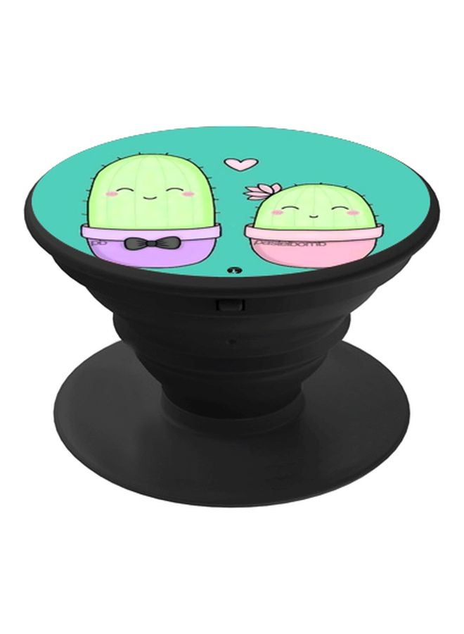 BP Cactus Printed Pop Socket Phone Holder Green/Pink/Purple - Image 1