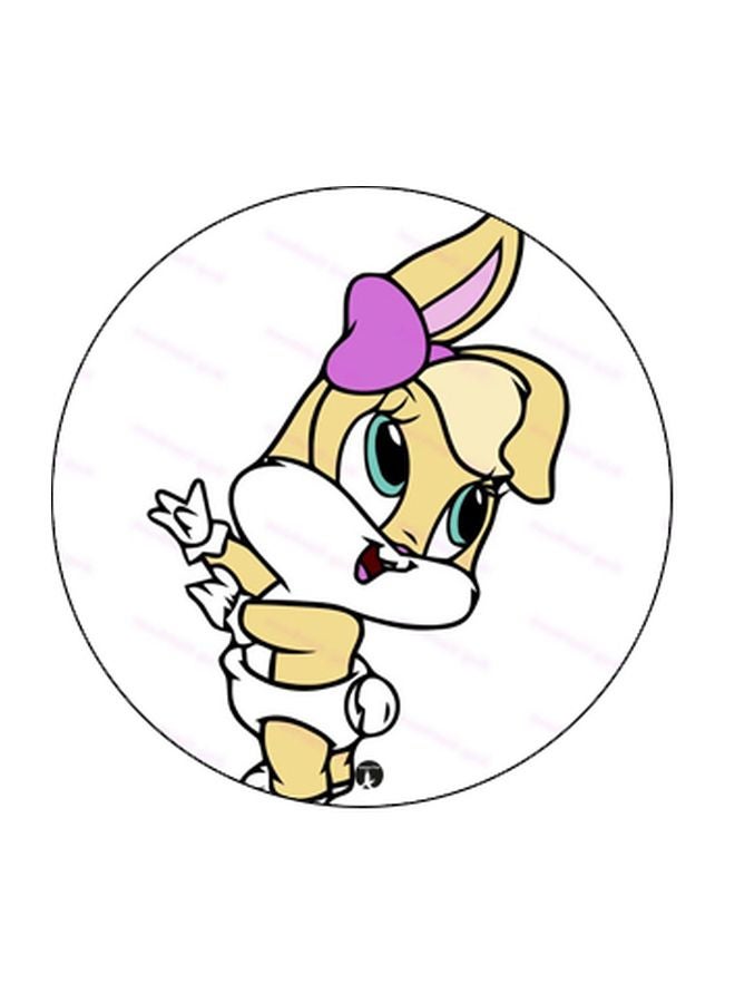 بي بي حامل هاتف على شكل مقبض أصابع منبثق بطبعة رسومات كرتونية أبيض/وردي/أسود - Image 2