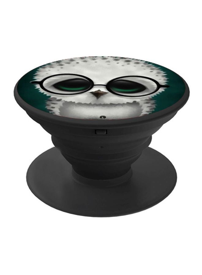 بي بي حامل هاتف بوب سوكيت بطبعة رسم كرتوني للبومة أسود/ أبيض/ أخضر - Image 1