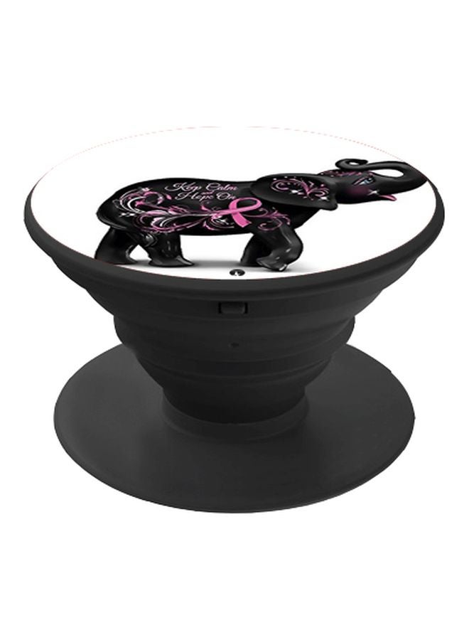 بي بي حامل هاتف بوب سوكيت بطبعة فيل أسود/ وردي/ أبيض - Image 1