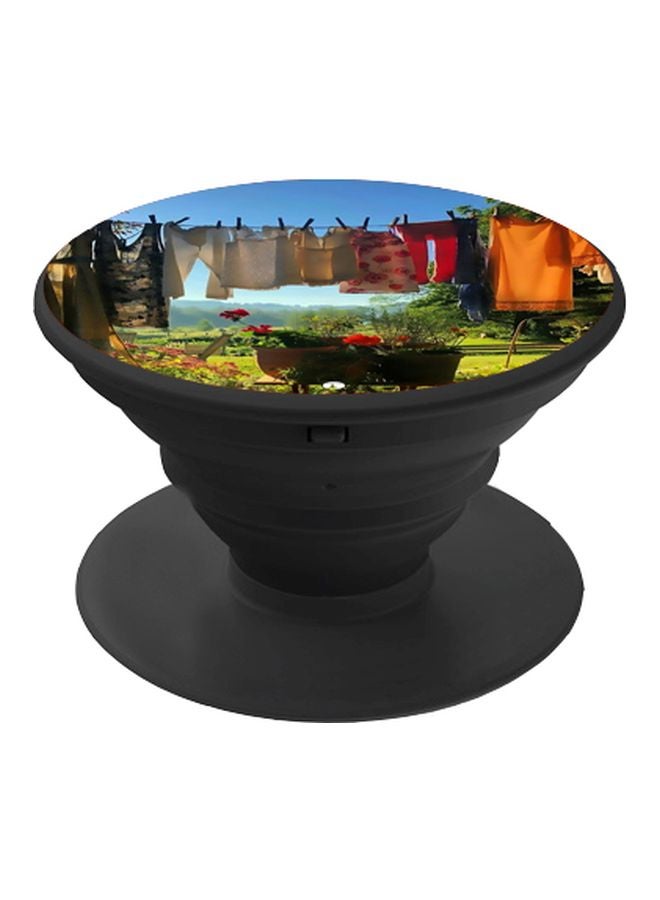 BP Garden Printed Pop Socket Phone Holder Black/Green/Blue - Image 1