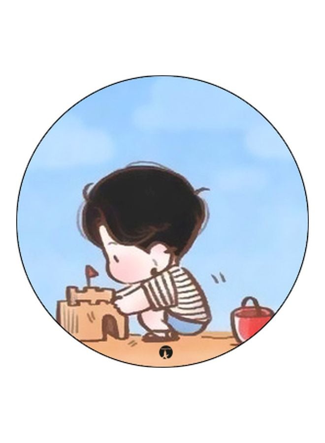 BP Cartoon Printed Pop Socket Phone Holder Black/Blue/Beige - Image 2